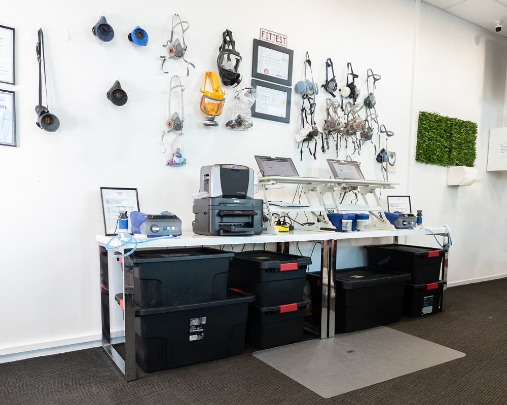Face fit testing inside Brisbane Office
